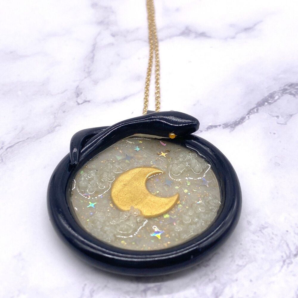 Black Celestial Snake Necklace